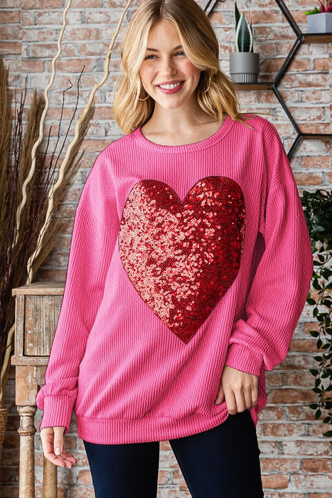 Falling in Love red Heart Sequin