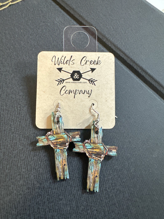 Watercolor Cross Earrings RUGGED