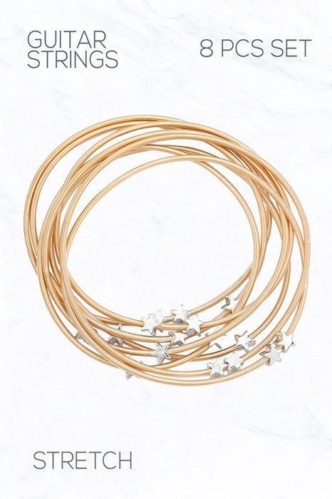 8Pcs Guitar String Star Bracelets