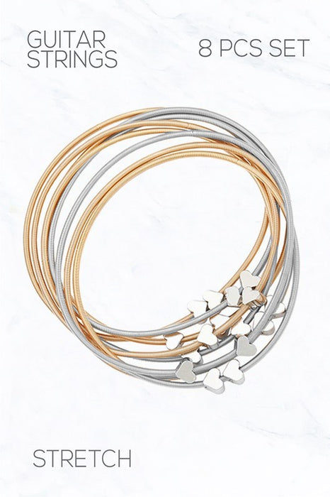 8Pcs Guitar String Heart Bracelets