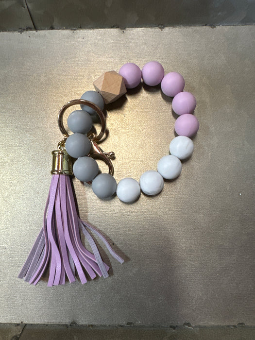 Silicone Beaded keychain Bracelet