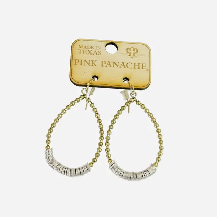 GOLD &N SILVER TEARDROP EARRING