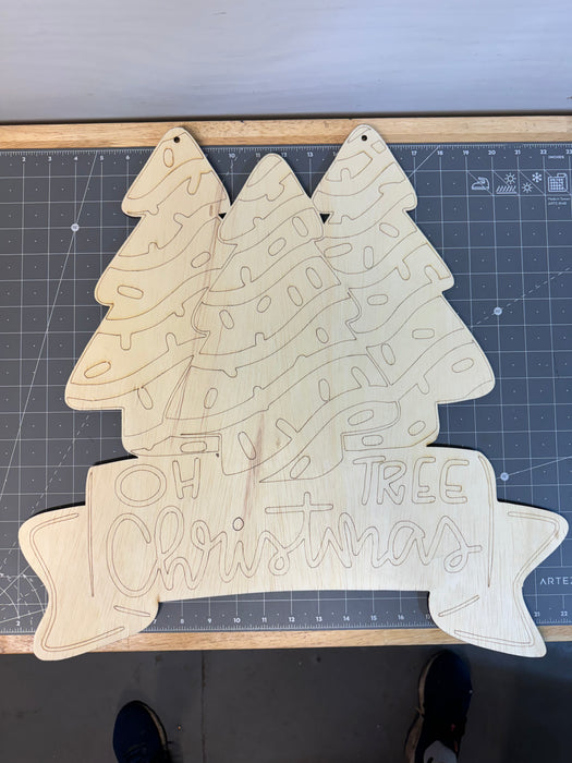 Oh Christmas Tree Door Hanger (unpainted}