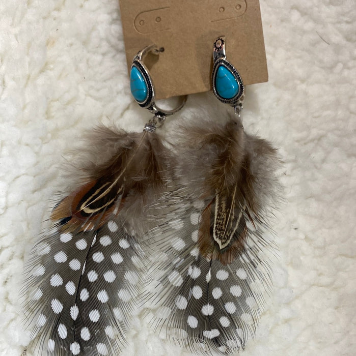 TURQUOISE FEATHER  Earring