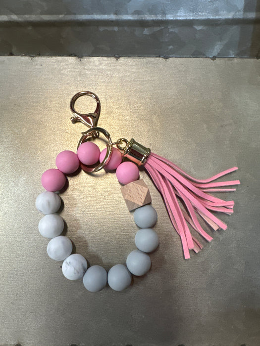 Silicone Beaded keychain Bracelet