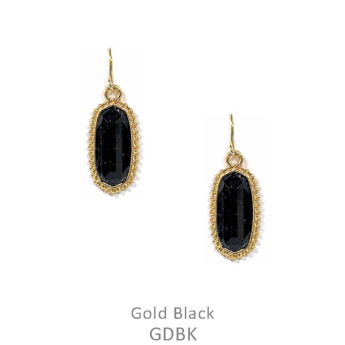 SMALL BLACK ENLOGATED EARRING