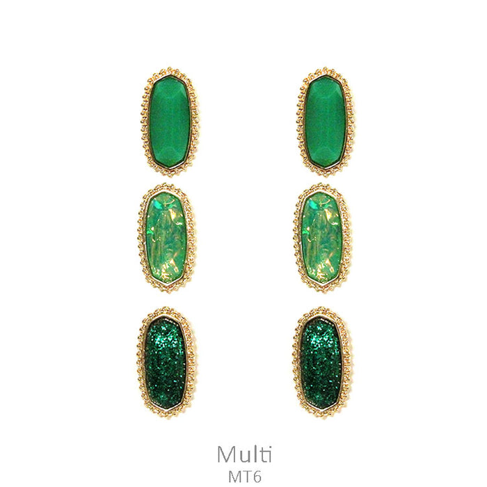 GREEN GEOMETRIC EARRING