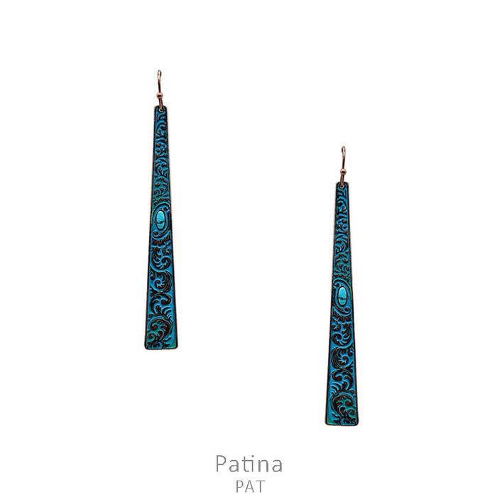 BRASS & TURQUOISE ELONGATED EARRING