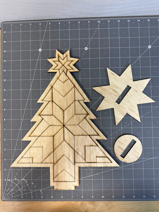 Christmas Tree Stacked Barn Quilt Stand (UNPAINTED)