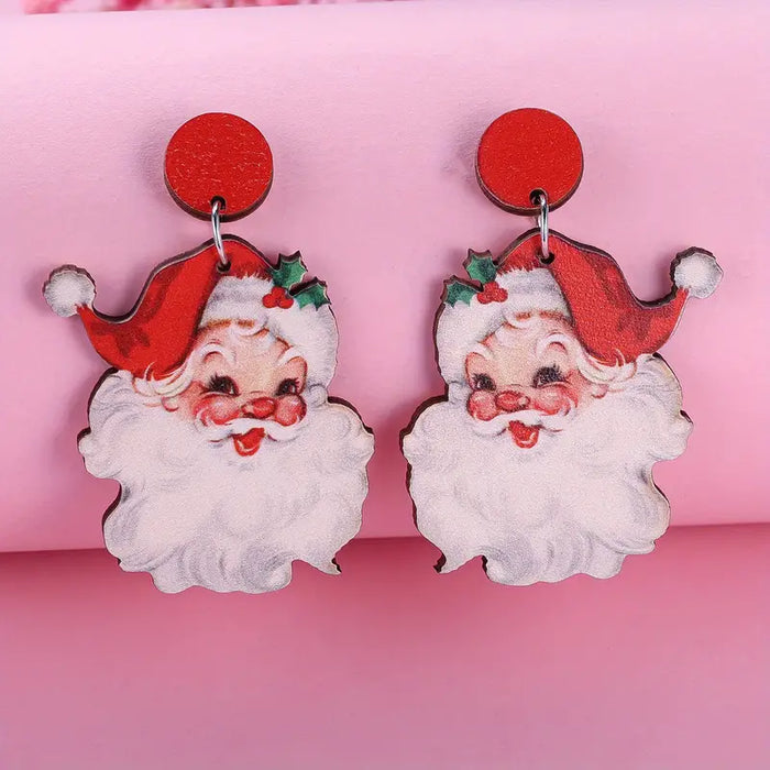 RED Santa Face Earring