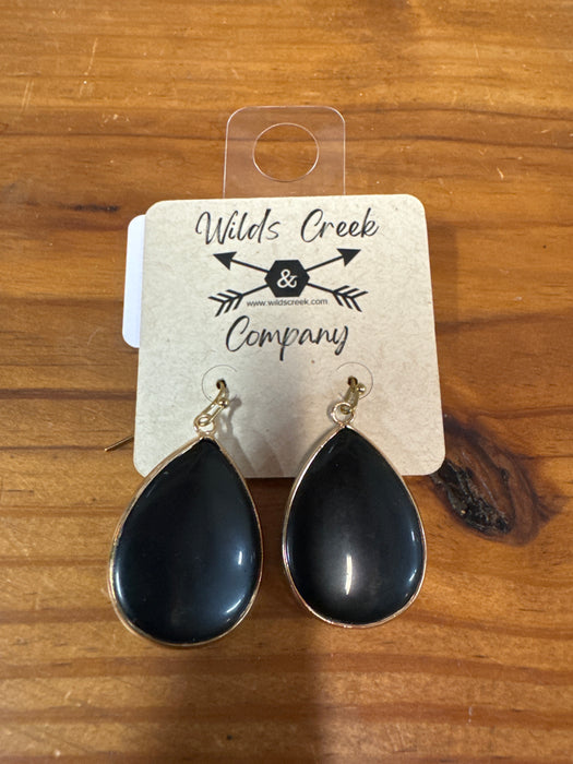 BLACK TEARDROP EARRING