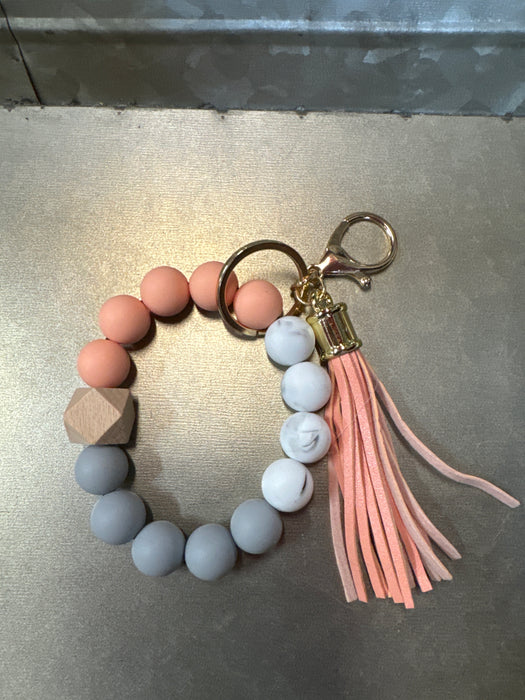 Silicone Beaded keychain Bracelet