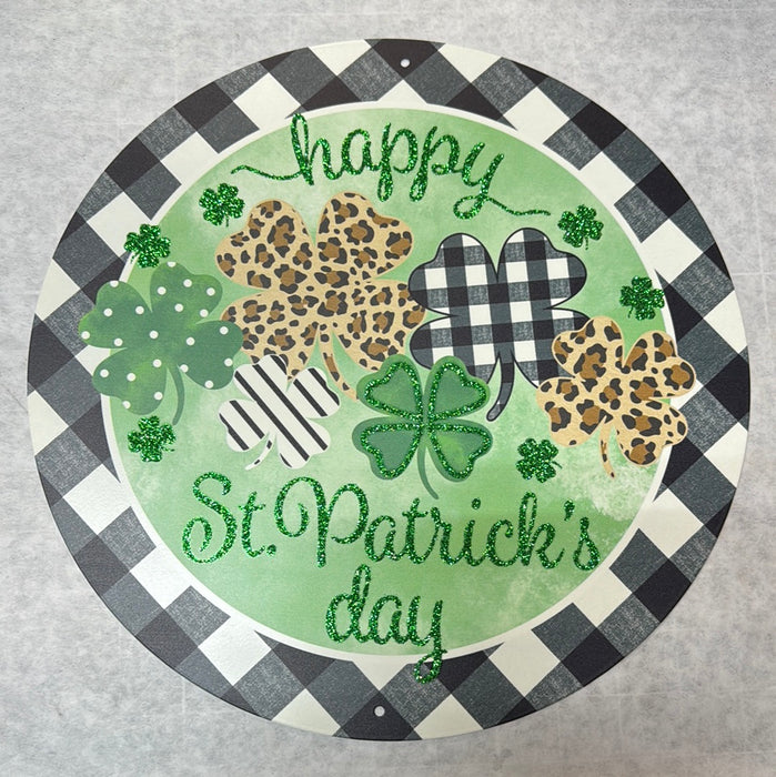 HAPPY ST. PATRICK'S DAY METAL SIGN 12 INCH ROUND