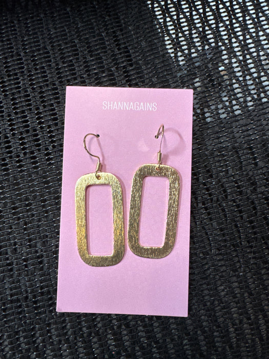 Gold Rectangle Earrings