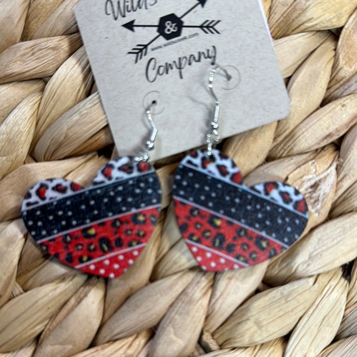 Patchwork Heart Earrings