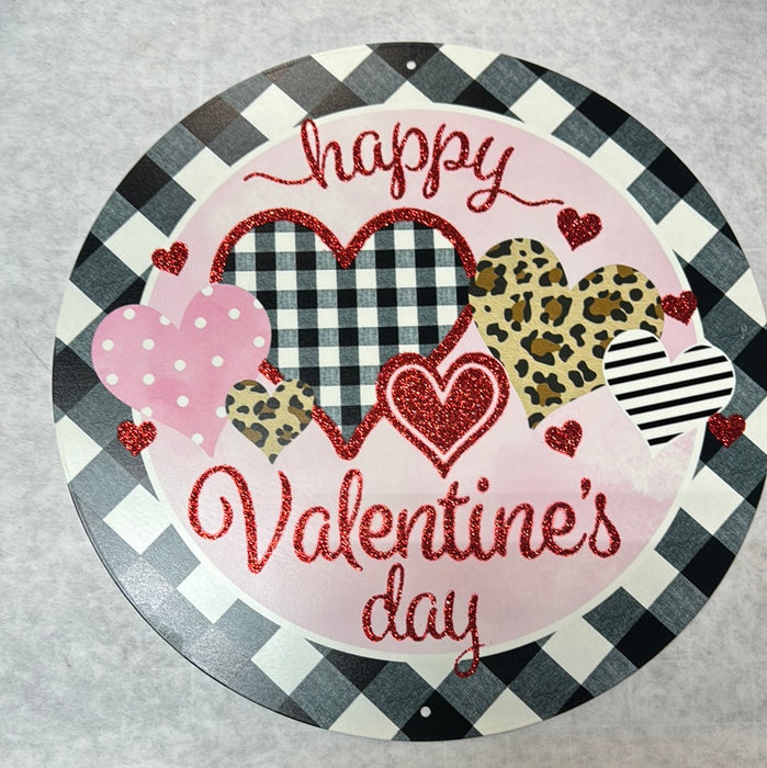 HAPPY ST. VALENTINE'S DAY METAL SIGN 12 INCH ROUND