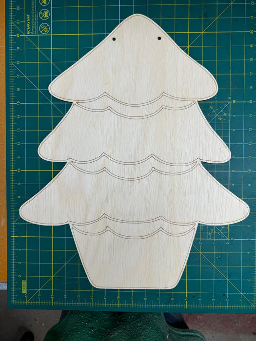 Christmas Tree in Container Door Hanger (UNPAINTED)