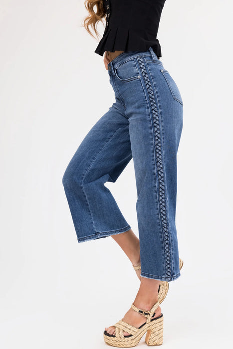 Judy Blue Medium Wash Braided Detail Jeans