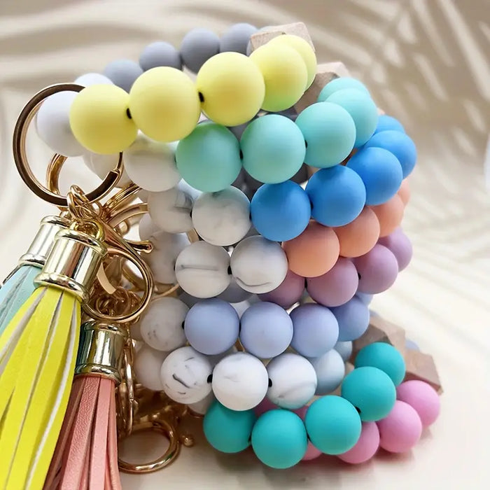 Silicone Beaded keychain Bracelet