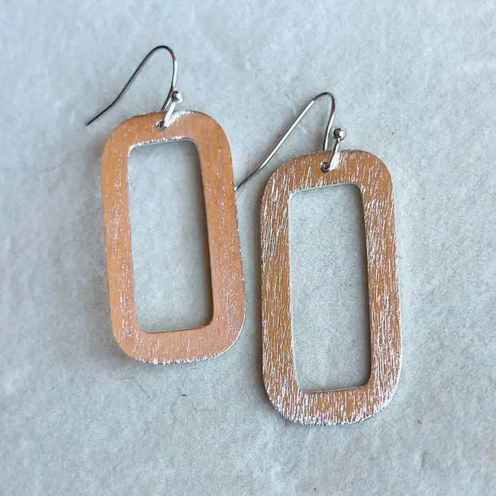 Silver Rectangle Earrings