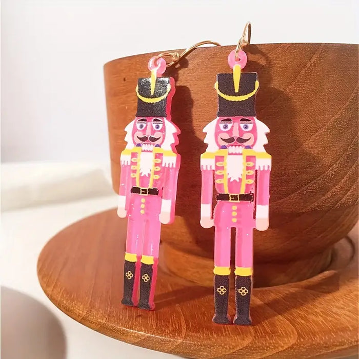 Elegant Boho-Chic Acrylic Soldier Dangle Earrings