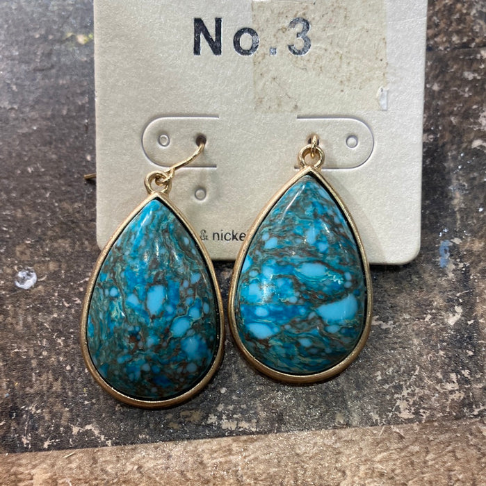 Turquoise Swirl Teardrop earring