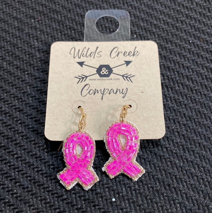 Breast Cancer  Beaded Earring