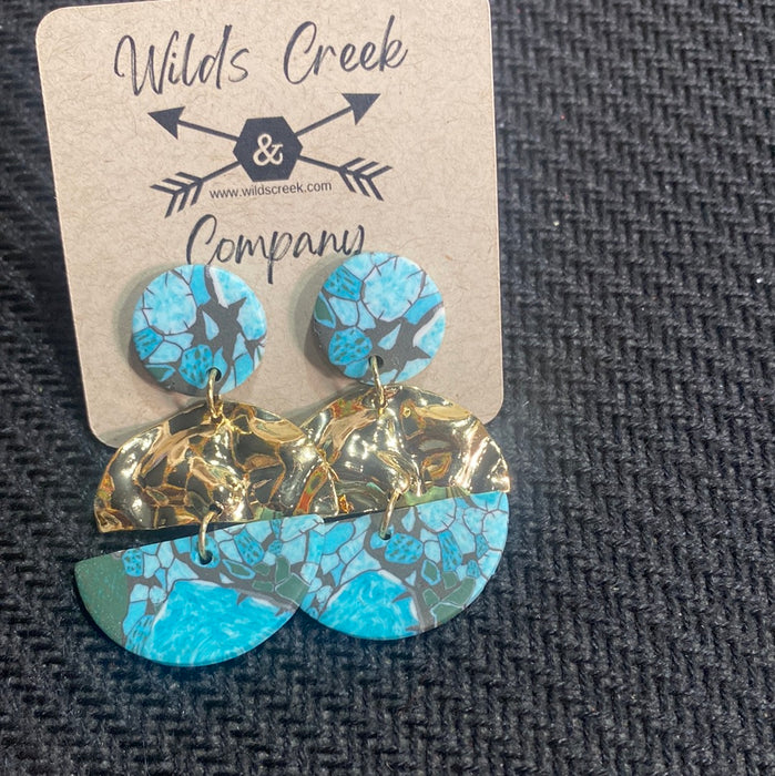 Turquoise and Gold Earring