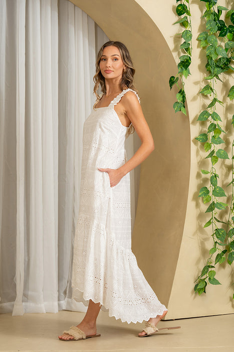 WHITE WISHES EMBROIDERY SUN DRESS