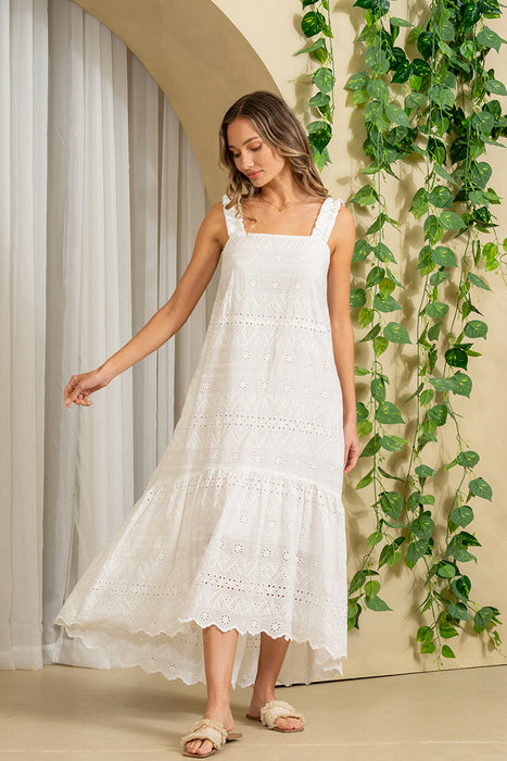 WHITE WISHES EMBROIDERY SUN DRESS