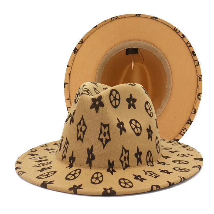 New Fashion Pattern Flat Brimmed Jazz Hat