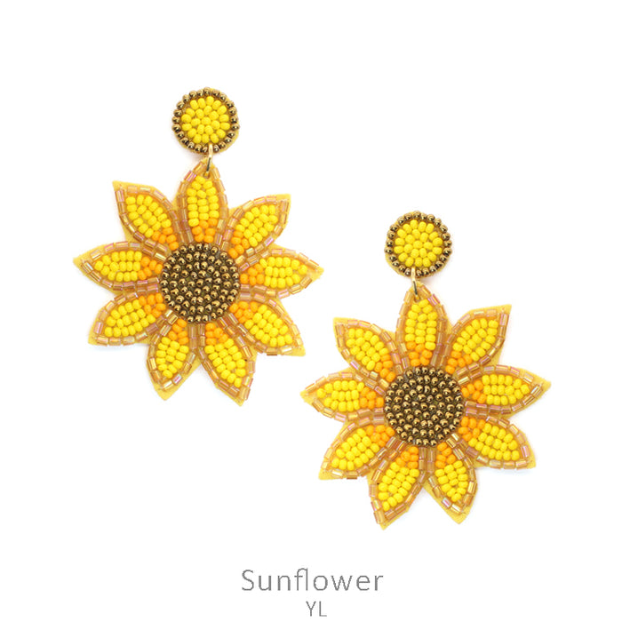 Sunflower Seed-Bead Earring