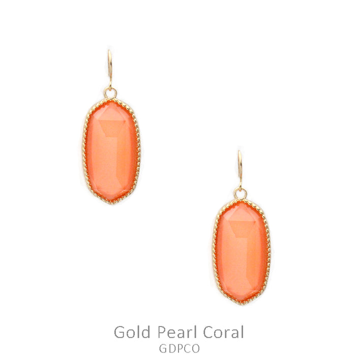 CORAL PEARL Geometric Earring