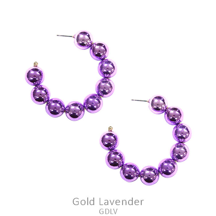 METALLIC COLOR BALL EARRING