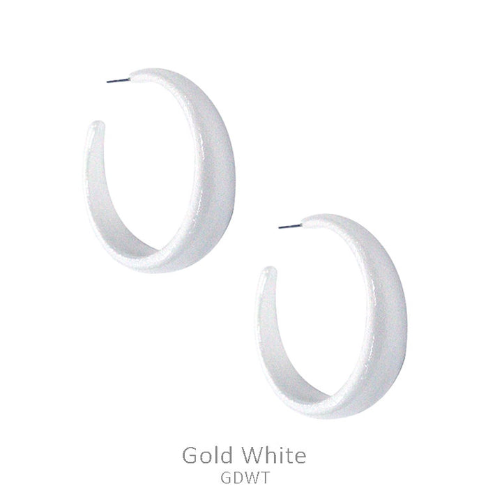 Metallic Coated Color Open Hoop Earring