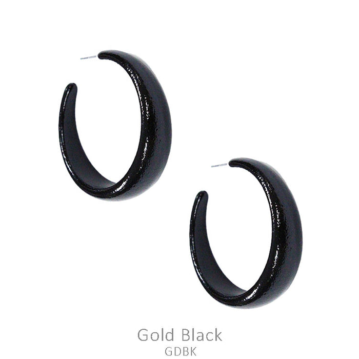 Metallic Coated Color Open Hoop Earring