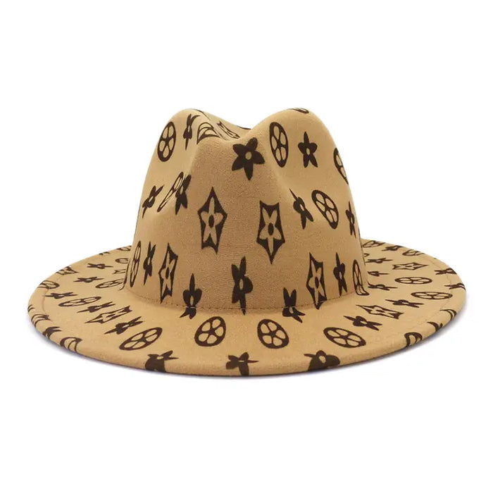 New Fashion Pattern Flat Brimmed Jazz Hat