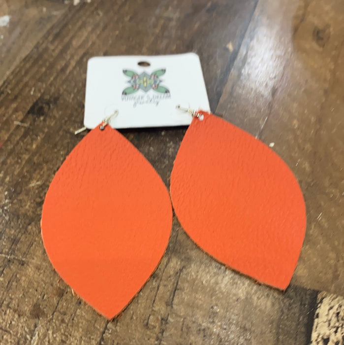 ORANGE TEARDROP EARRING