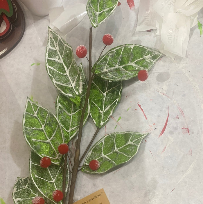 LIME GREEN WITH BERRIES FLORAL STEM