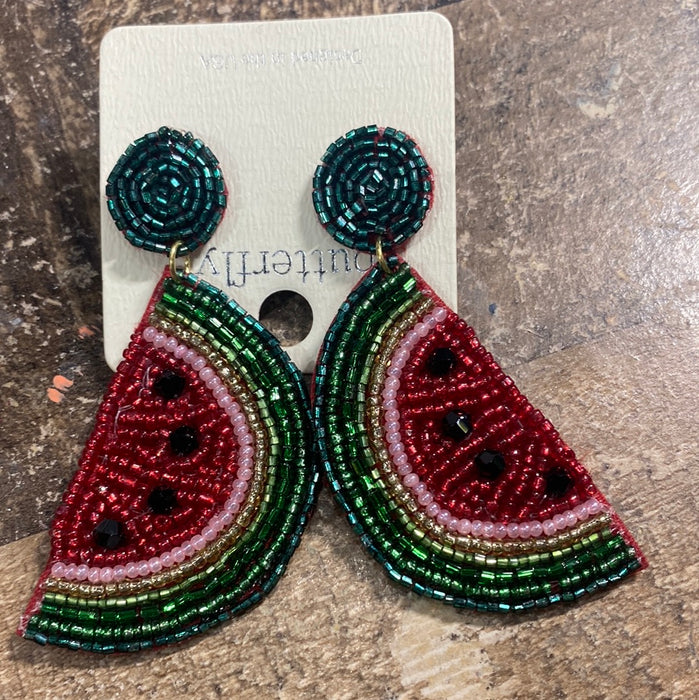 BEADED WATERMELON  Earring