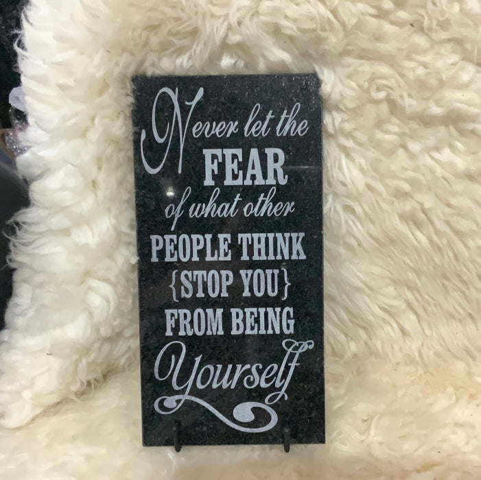 Never let the Fear   6 x 12  tile