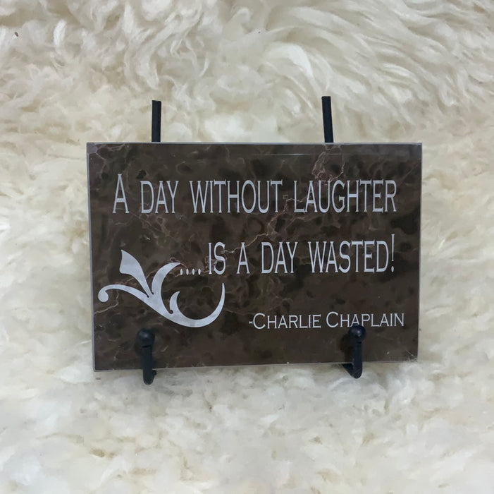 A day without laughter 4x6 tile