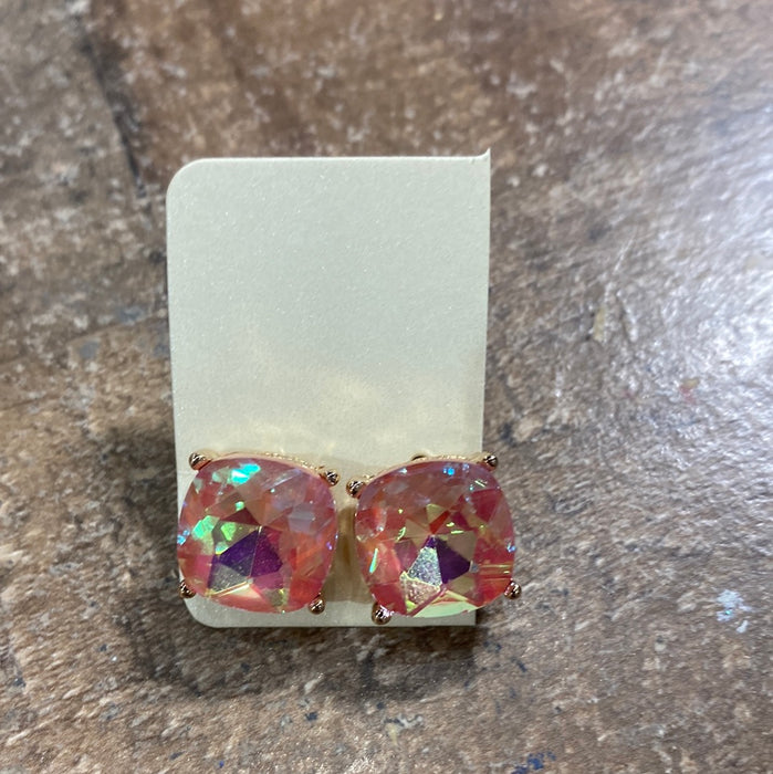 Cushion Glass Square Earrings