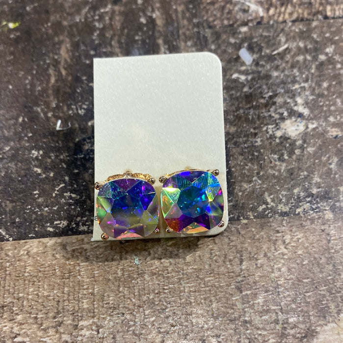 Cushion Glass Square Earrings